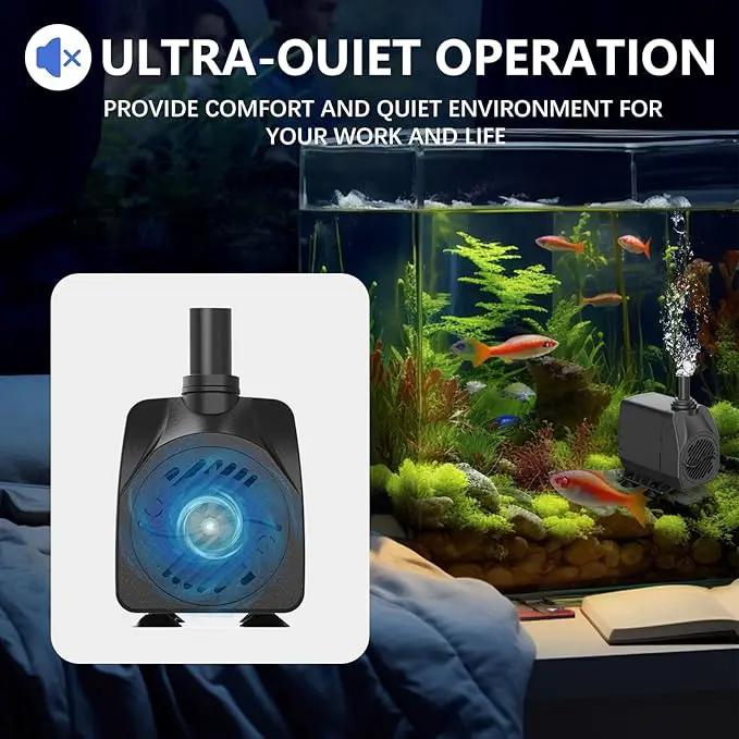 Submersible Pump 198GPH (800 L/H 15W) Ultra Quiet with Dry Burning Protection 5.2ft High Lift for Fountains, Hydroponics, Ponds, Aquariums & More… by GreenHaven Gardens