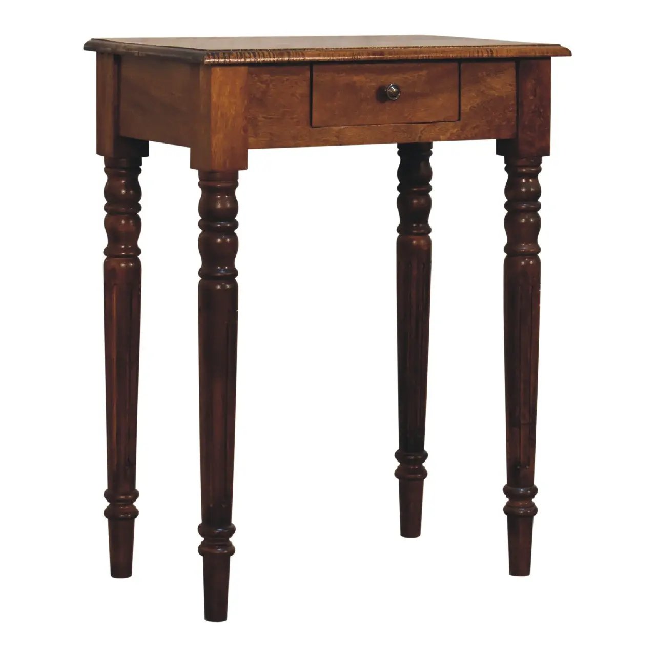 Artisan Furniture Solid Wood Chestnut Turned Leg Writing Desk, 1-Drawer by HouseOfZazla