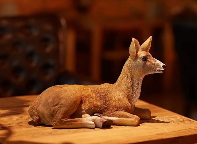 XTAPAN Resin Doe Statue Figurines Female Deer Animal Sculpture Gift Home Decor,Office or Outdoor Garden Statue Woodland Decoration by GreenHaven Gardens