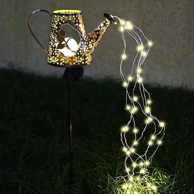YJFWAL Solar Watering Can with Warm White LED Lights Outdoor Waterproof Fairy Garden Decor for Pathway, Yard, Lawn, Patio Perfect Decorations Gardening Gifts, Birthday Present for Women, Mom, Grandma by GreenHaven Gardens