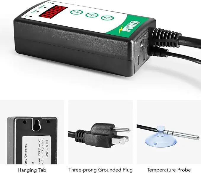 iPower 2-Pack 40-108 Degrees Fahrenheit Digital Heat Mat Thermostat Controller and 20" x 20" Hydroponic Seeding Warm Pad Plant Starting Kit Combo by GreenHaven Gardens