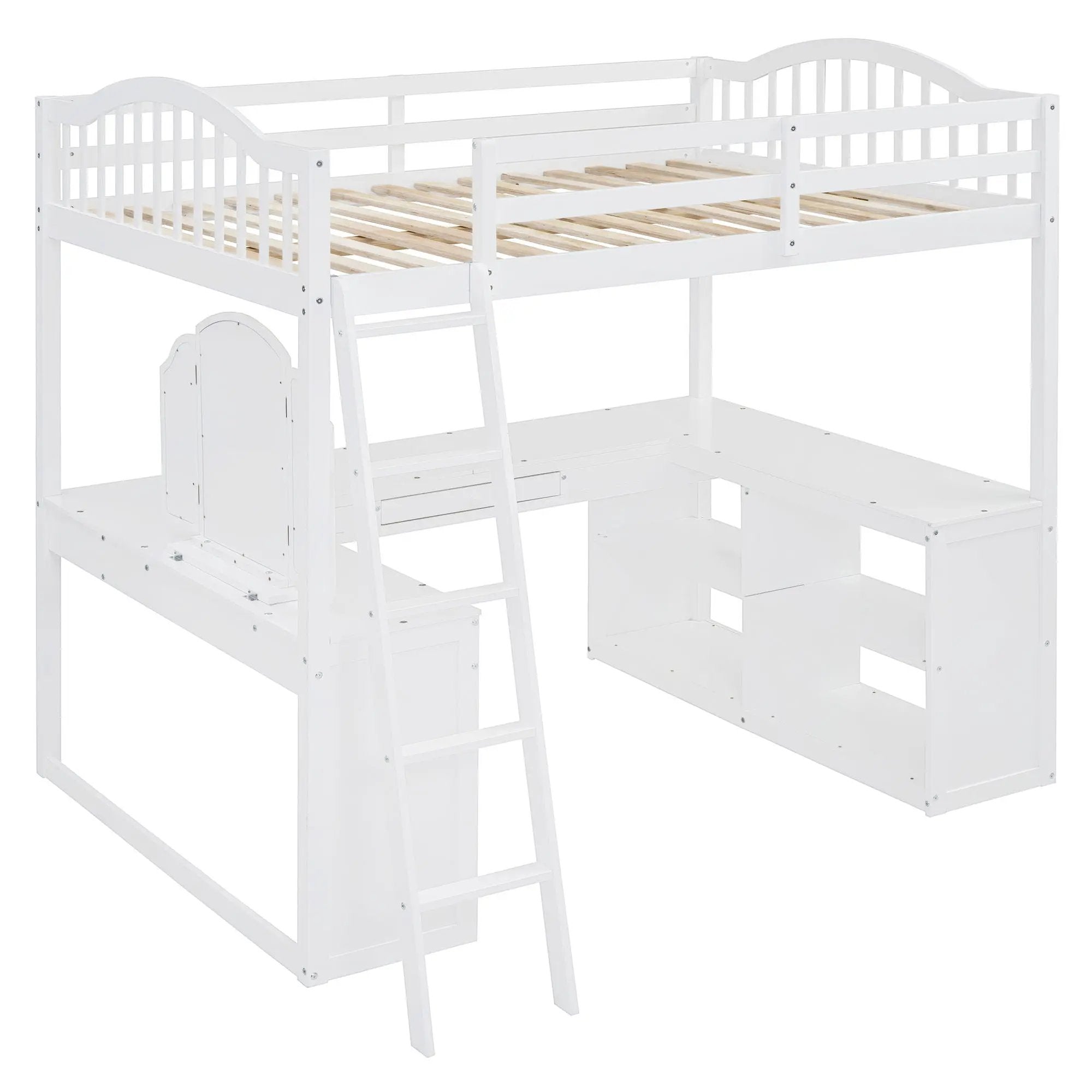 Loft Bed With Drawers, Cabinet, Shelves With Desk by HouseOfZazla