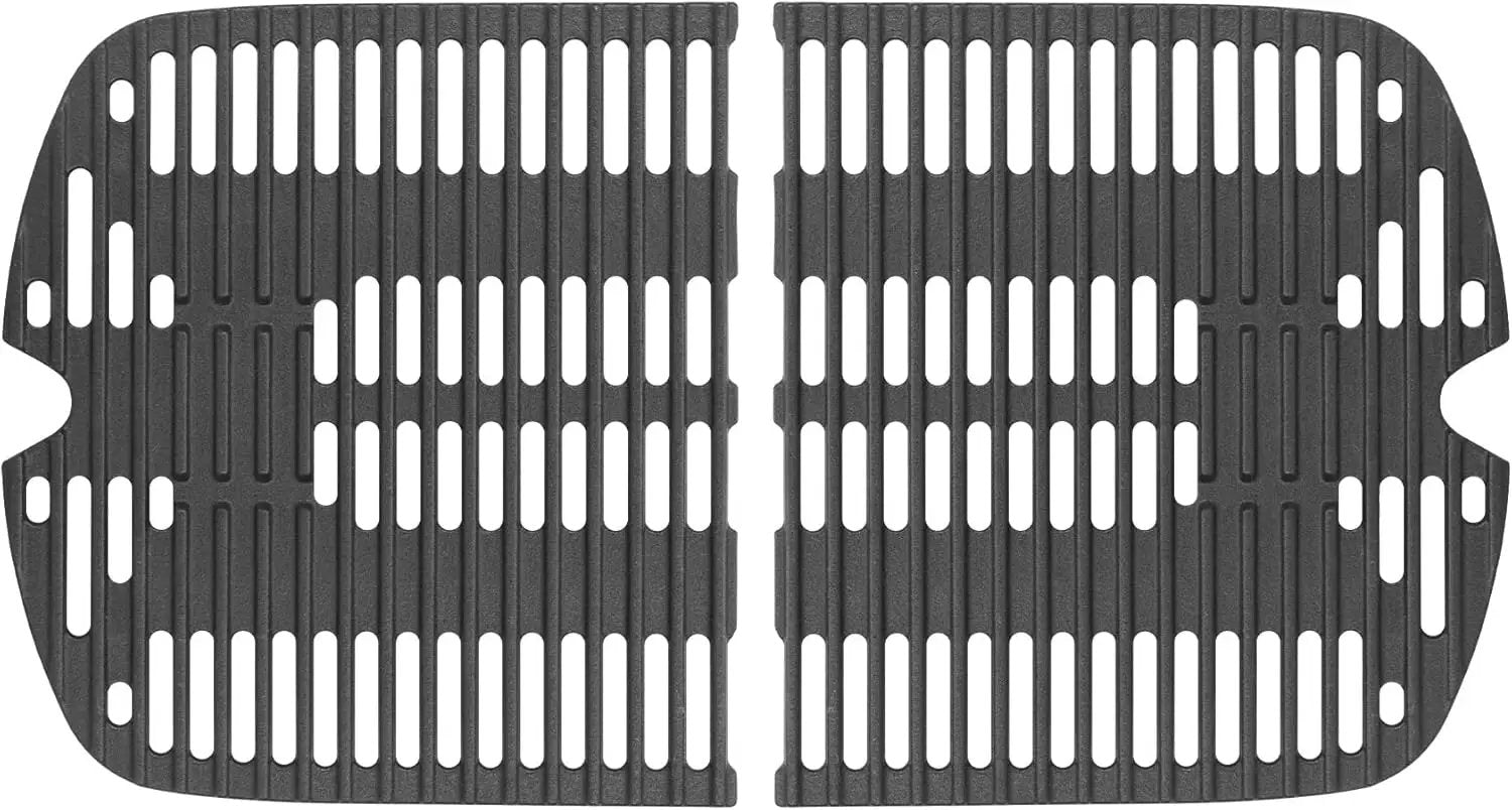 Cast Iron Cooking Grates for Weber Traveler Portable 9010001 9020001 9030001 9013001 Grills, Grill Grate Replacement Parts for Weber Traveler Portable Gas Grill Stealth Edition, 2 Pack