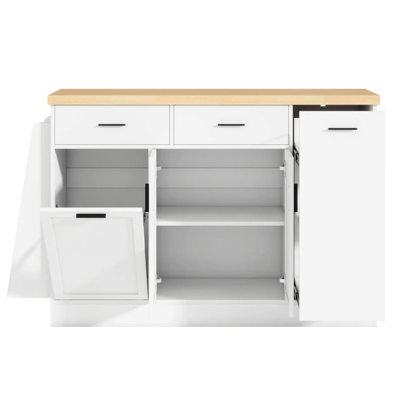Kitchen Sideboard With Sliding Door Cabinet, 3 Tier Spice Rack by HouseOfZazla