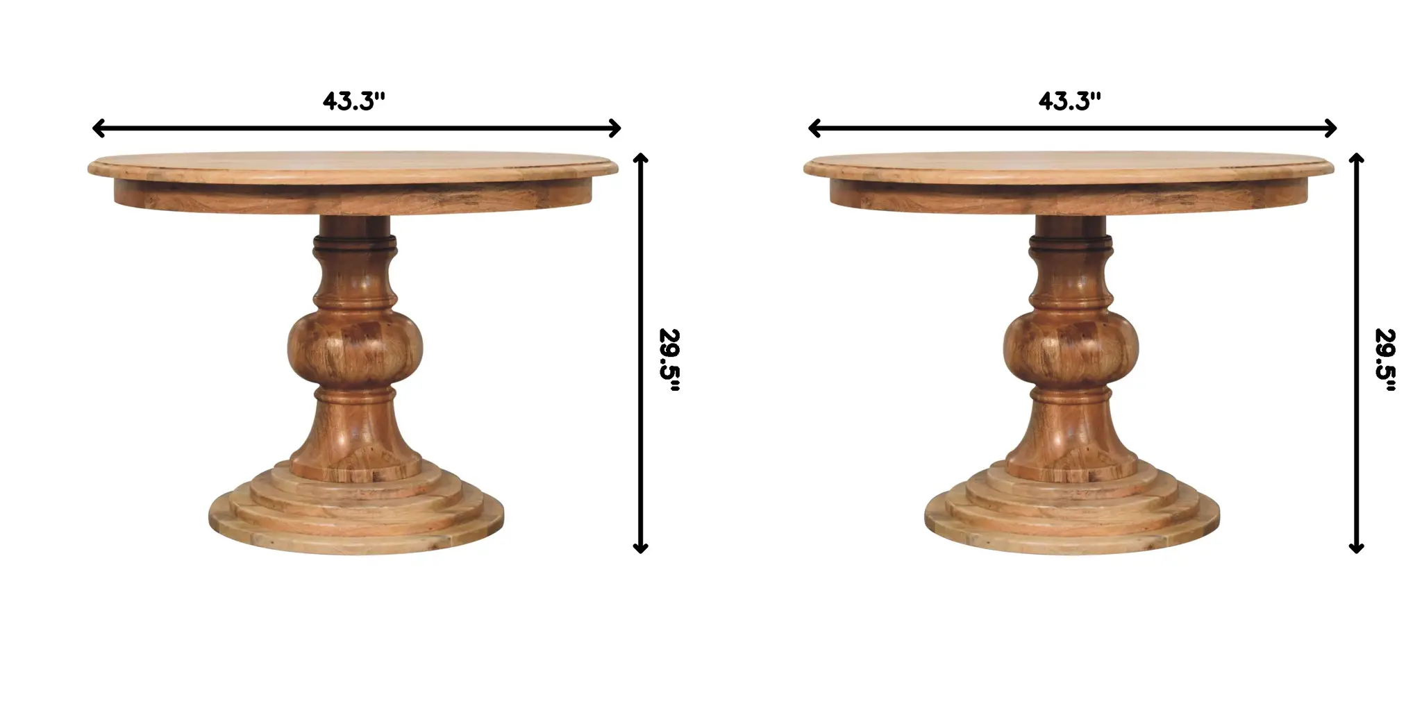 Solid Wood Round Turned Dining Table by HouseOfZazla
