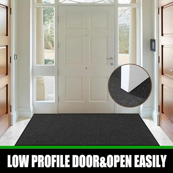 Commercial Grade Entrance Mat 3x6Ft Brush Step Entrance Rug with Striped Pattern&Rubber Border Indoor Outdoor Low Profile Rubber Entrance Carpet Mat for Hallway,Home,High Traffic Area by GreenHaven Gardens