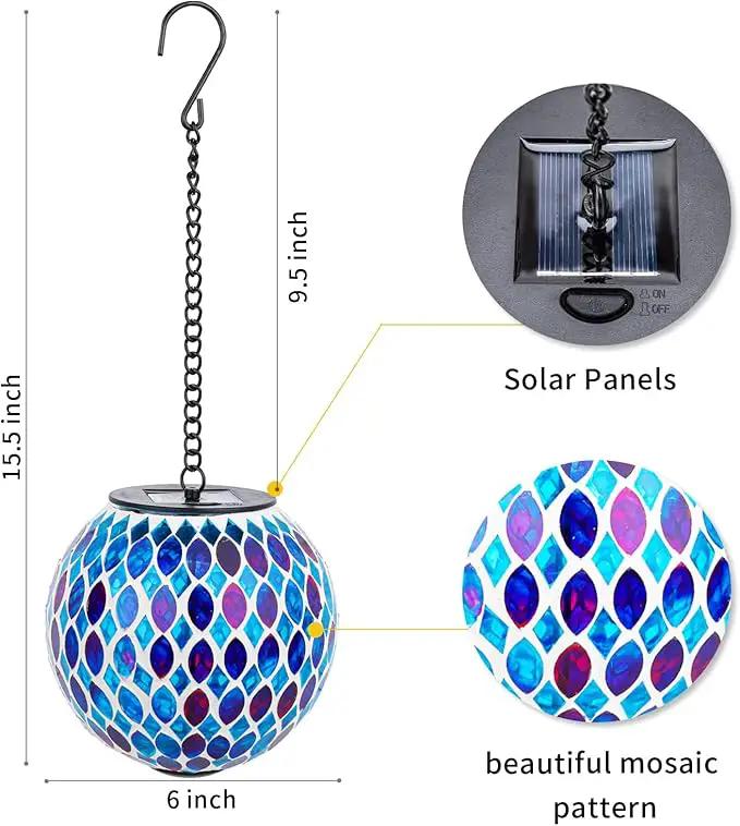 VCUTEKA Hanging Solar Lanterns Mosaic Solar Lights with Hook Up, Outdoor Garden Lights Decor for Yard Tree Fence Patio by GreenHaven Gardens