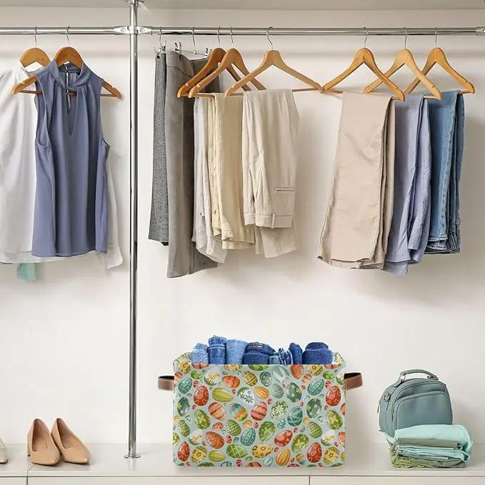 Easter Egg Rectangular Storage Basket Organizer Bin Shelf Baskets For Clothes Gifts For Home Office Dorm by GreenHaven Gardens
