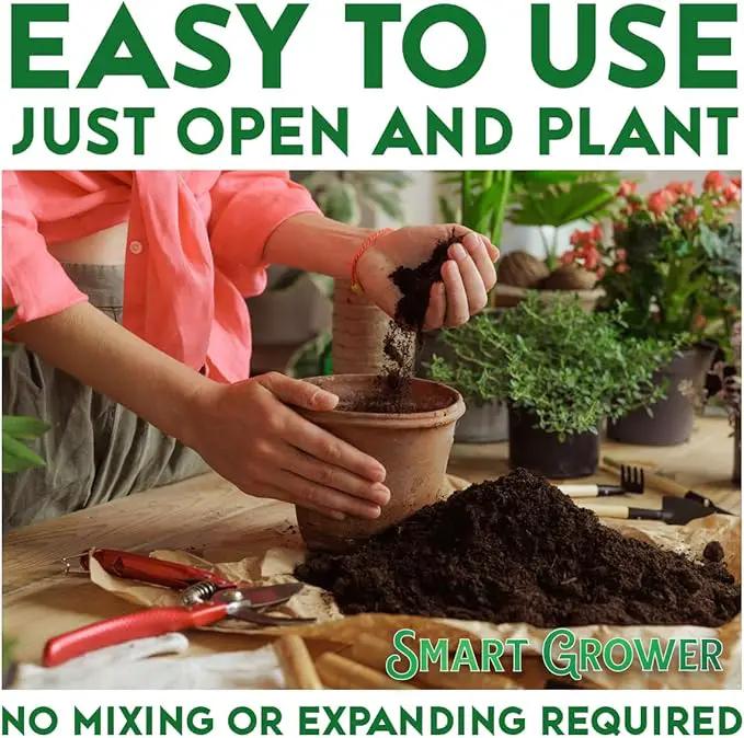 Organic Potting Soil for Indoor Plants. Boost House Plant Growth for Monstera, Fiddle Leaf, Money Tree, Pothos, Snake Plant, Aroid, Flowers, Herbs, Veggies, & More, Smart Grower 3 LB Ready to Plant by GreenHaven Gardens