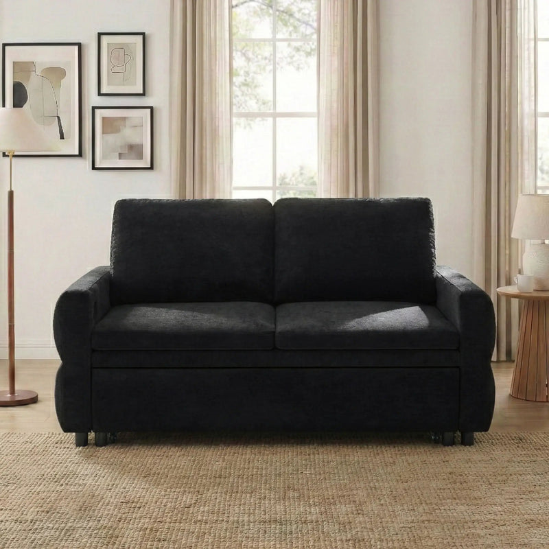 Convertible Sofa Bed Loveseat With Adjustable Backrest And USB Ports by HouseOfZazla