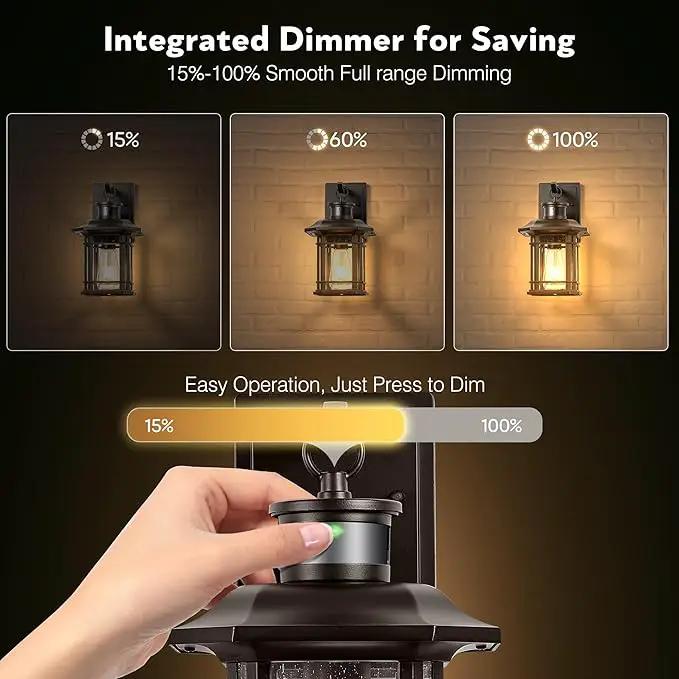 VIANIS Motion Lights for Outside, 2 Pack Dusk to Dawn Exterior Lighting Fixtures, Bronze Front Porch Light Lantern, Waterproof Outside Lights for House, Porch, Entryway, Oil Rubbed Bronze, Anti-Rust by GreenHaven Gardens