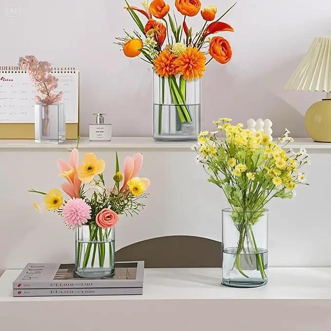 36pcs Glass Vase Cylinder for Centerpieces Small Flower Glass Clear Home Decor Centerpiece Table Flower Vase Decorations for Wedding＆Holiday 4,4.7,6Inch Tall by GreenHaven Gardens