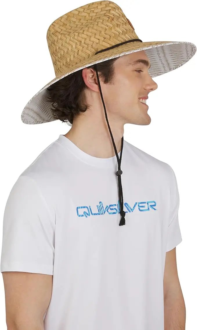 Quiksilver Men's Wide Brim Outdoor Lifeguard Straw Sun Hat by GreenHaven Gardens