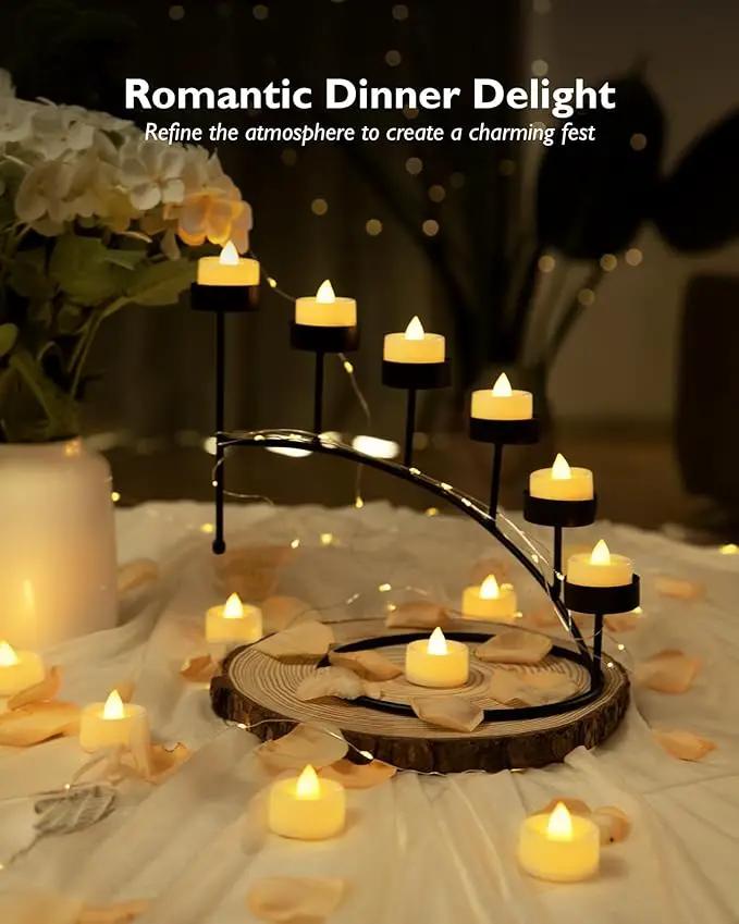 BEICHI Flameless Candles, 24Pack Battery Operated Candles, LED Tea Lights Candles Battery Operated, Flickering Fake Candles for Wedding Party Home Decor- Warm White, Ivory Base by GreenHaven Gardens