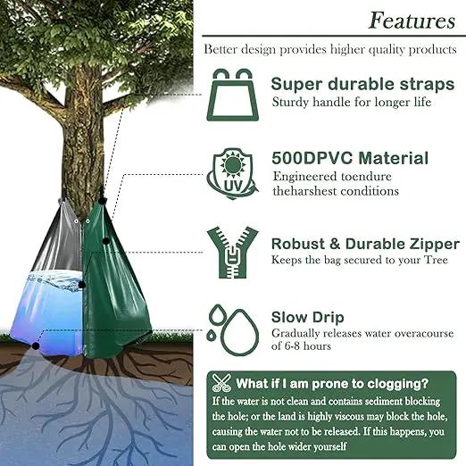 8 Pack 20 Gallon Capacity Watering Bags for Tree, 6-8 Hours Slow Release Tree Water Bags, Reusable Tree Watering Bag, Premium PVC Gator Bags for Healthier Trees, Sapling, Plant by GreenHaven Gardens