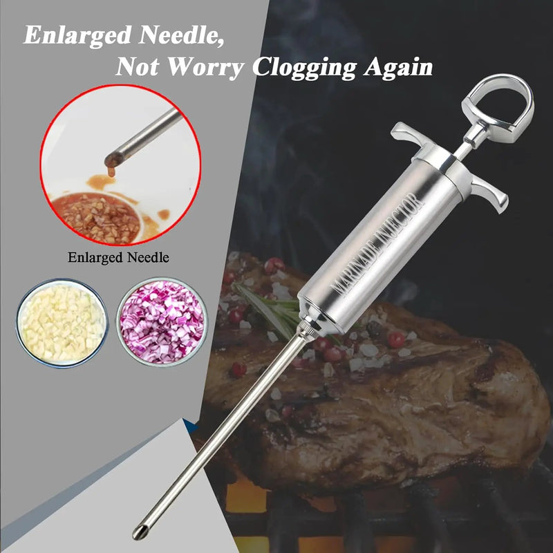 Meat Injector,Turkey Seasoning Injection Kit with 3 Professional Marinade Injector Needles for Grill Smoker BBQ Brisket; Include User Manual, E-Book - Storage Case by GreenHaven Gardens