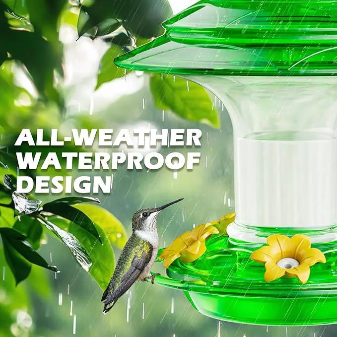Birdream Hummingbird Feeder for Outdoors Hanging, 20oz Hummingbird Feeders with 5 Bee Guard Feeding Ports & Built-in Ant Moat Brush Leak-Proof for Outside Gifts for Women - Green by GreenHaven Gardens