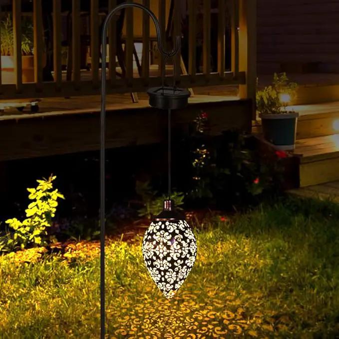 Hanging Solar Lights Solar Lantern LED Garden Lights Metal Lamp Waterproof for Outdoor Hanging Decor (2 Pack) by GreenHaven Gardens