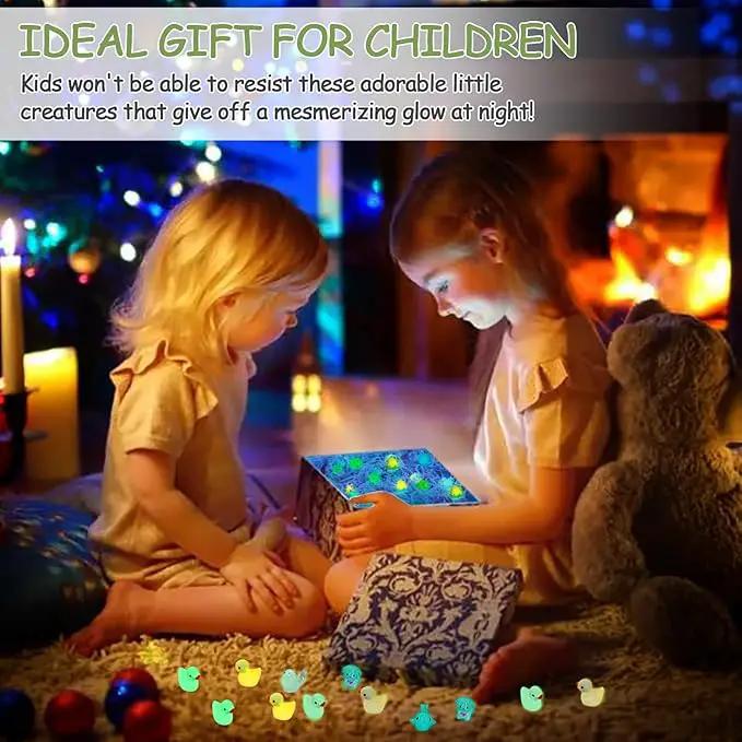 126PCS Mini Resin Ducks Animals Luminous Tiny Duck Animals Bulk Figures to Hide Glow in The Dark for Miniature Fairy Garden Accessories Micro Landscape Aquarium Potted Ornament Outdoor Decor by GreenHaven Gardens