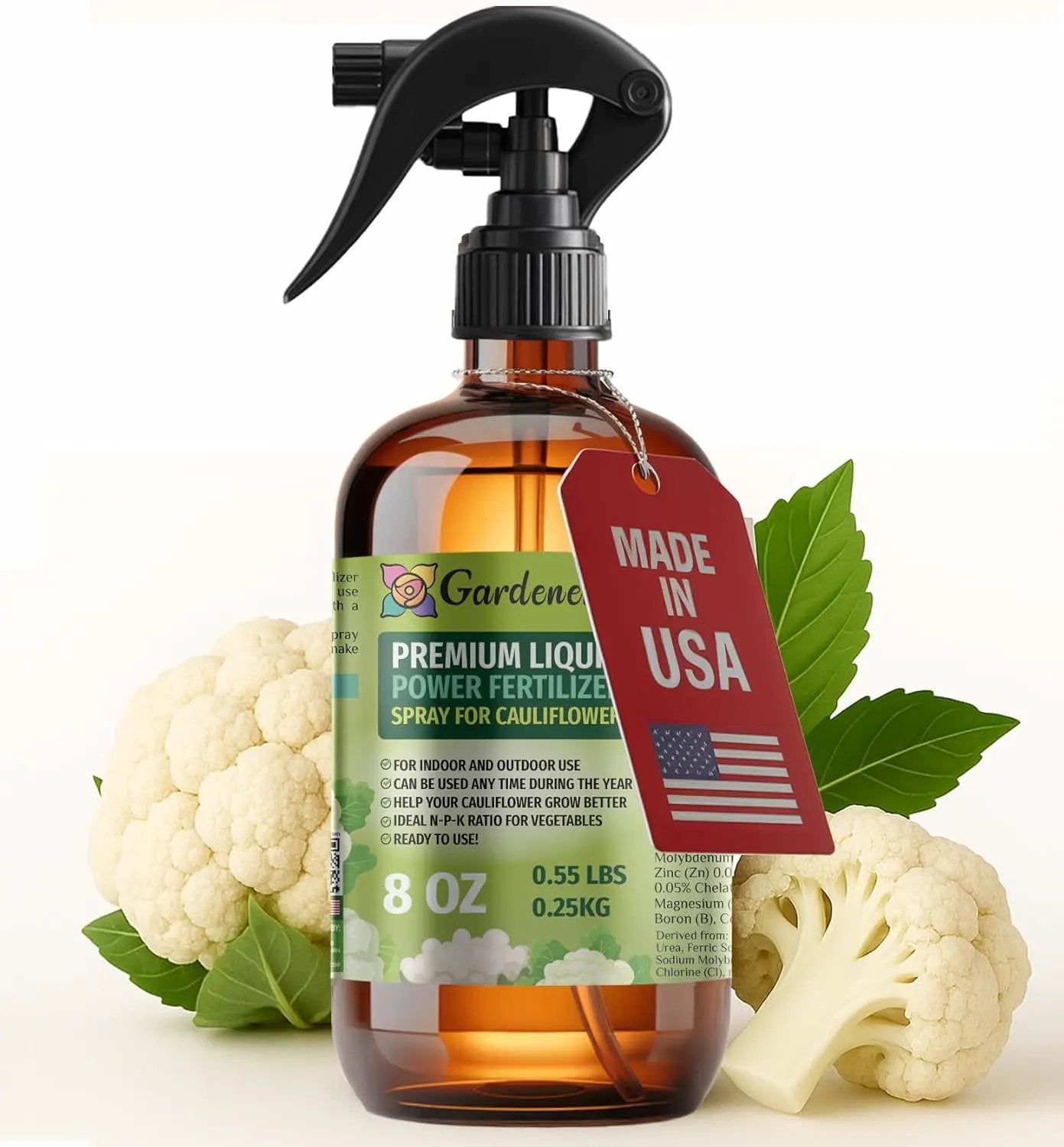 Liquid Power Cauliflower Fertilizer Spray – Ready-to-Use Liquid Plant Food for Cauliflower – Premixed, Easy Application – Fast-Acting Formula for Growth, Roots & Yield – Indoor & Outdoor Use – 8 oz by GreenHaven Gardens