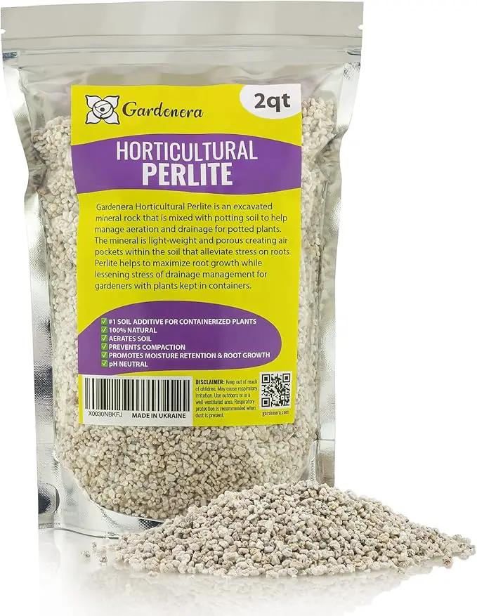 Organic Perlite — Medium/Fine Grade Horticultural Soil Amendment for Indoor & Outdoor Container Plants for Drainage Management and Enhanced Growth (2 Quart) by GreenHaven Gardens
