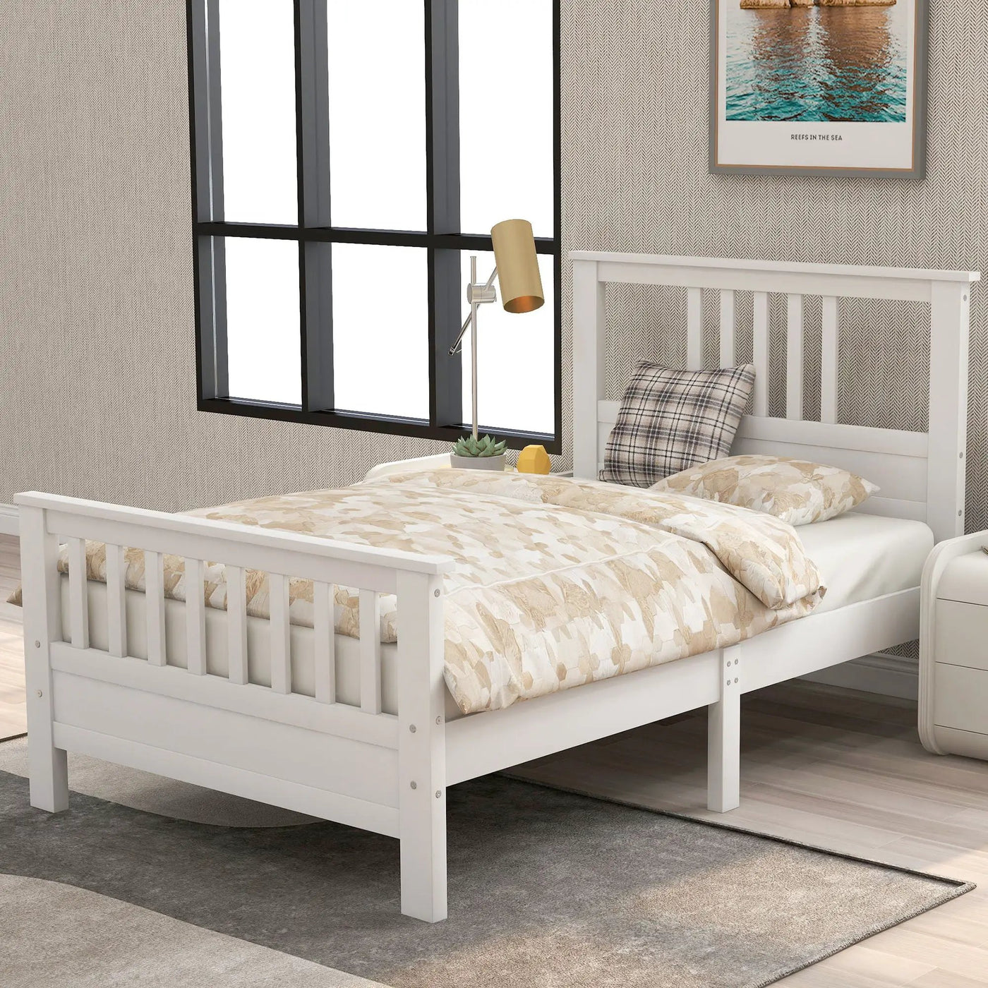 Platform Bed With Paneled Headboard And Footboard by HouseOfZazla