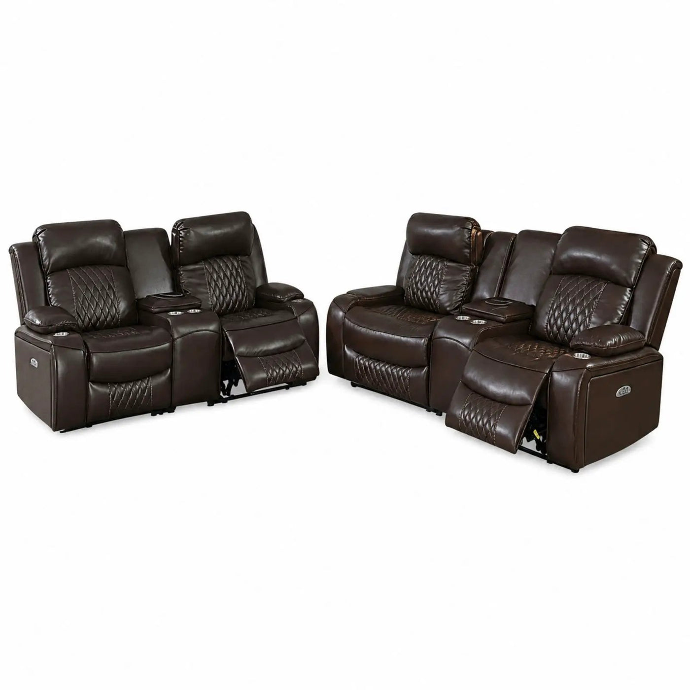 Power Motion Living Room Set With USB Port, Adjustable Headrest, Cup Holder by HouseOfZazla
