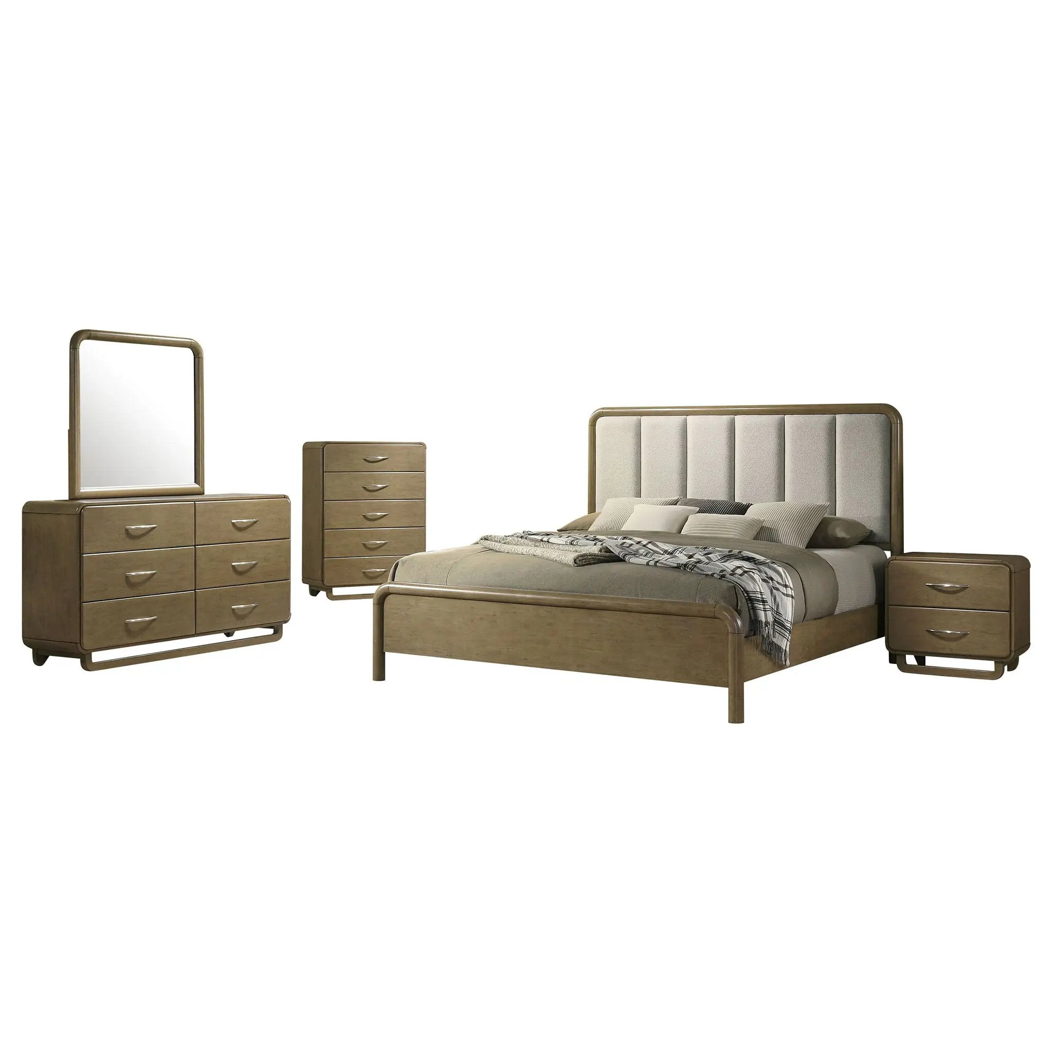 Amsbury 5-piece California King Bedroom Set Nutmeg by Unique Piece Furniture