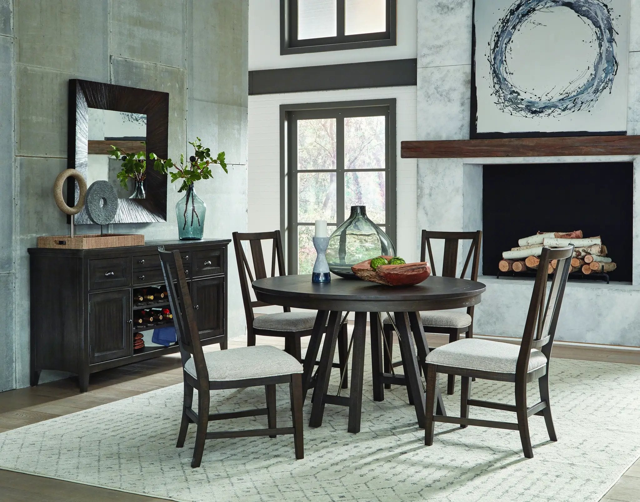 Westley Falls - Dining Side Chair With Upholstered Seat (Set of 2) - Graphite by Unique Piece Furniture