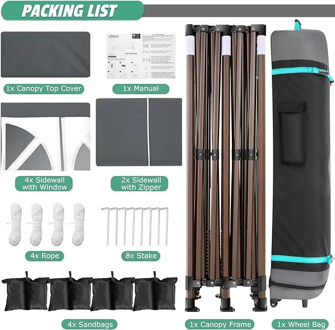 COBIZI 10x20 Pop Up Canopy Tent Heavy Duty with 6 Removable Sidewalls, Commercial Heavy Duty Pop Up Tent for Parties All Weather Waterproof and UV 50+ Wedding Tent with Roller Bag(Legs Upgraded) by GreenHaven Gardens