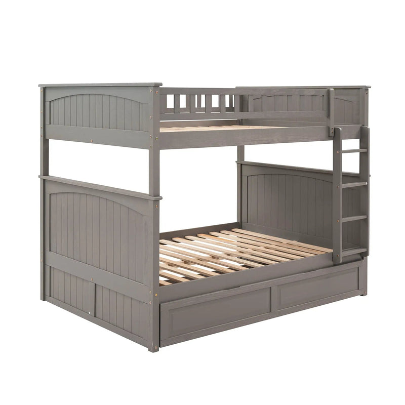 Bunk Bed With Twin Size Trundle, Guardrails by Unique Piece Furniture