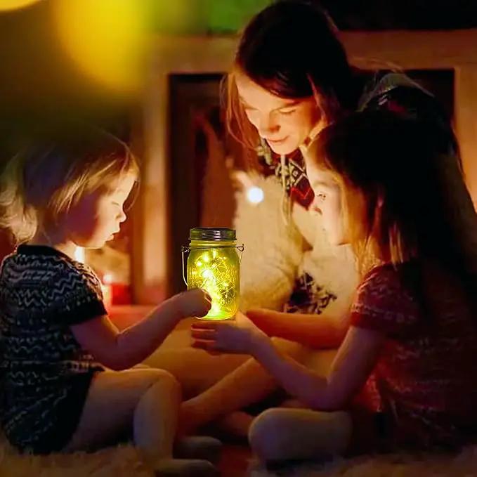 ANGMLN Solar Mason Jar Lights Lids, 10 Pack 30 LED Solar Fairy Lights for Regular Mouth Mason Jars, Outdoor Hanging Mason Jar Lights for Garden Yard Decor, Wedding Christmas Gifts (Jars Not Included) by GreenHaven Gardens