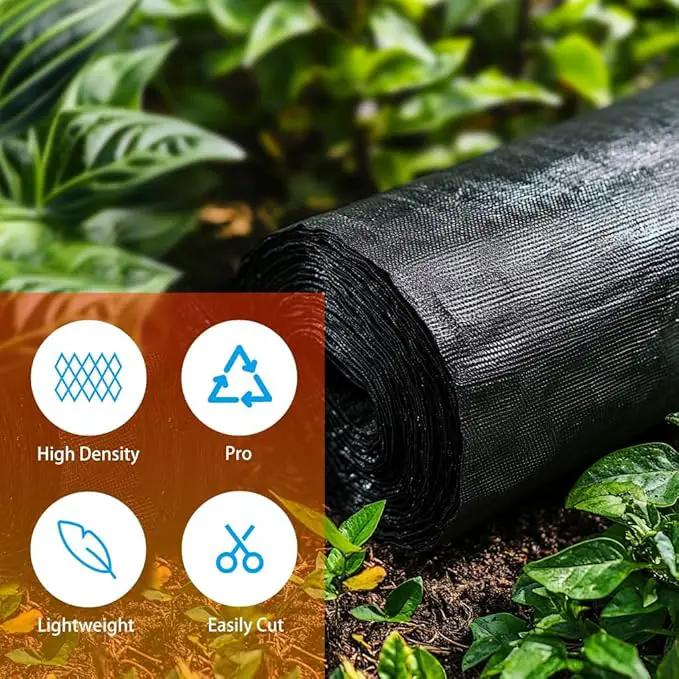 LIUJIAYI 2.4oz-4FTx600FT Weed Barrier Landscape Fabric - Durable Weed Block Gardening Ground Cover Mat, Woven Geotextile Fabric for Underlayment, Commercial Driveway Stabilization, Weed Control Cloth by GreenHaven Gardens