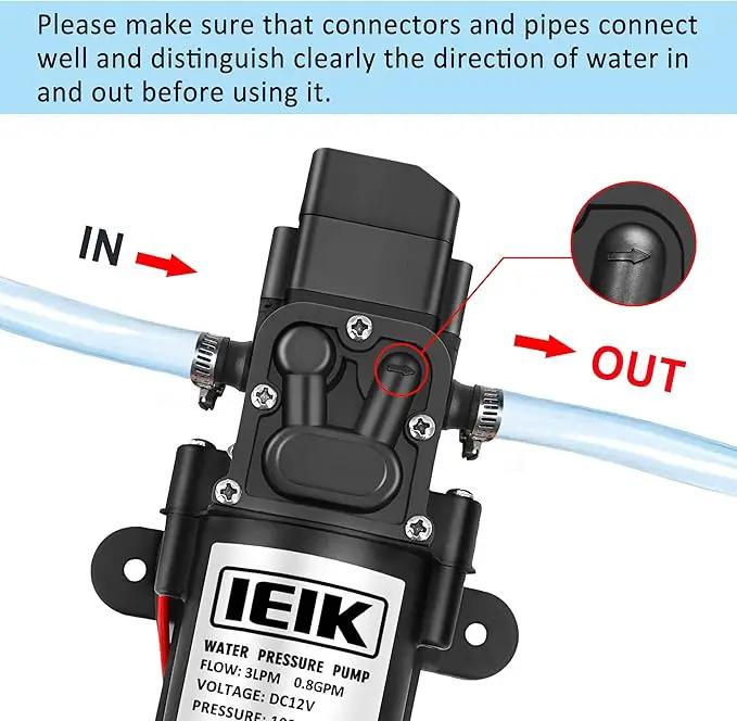 12 Volt Diaphragm Pump 3LPM 0.8 GPM 100PSI Self Priming Sprayer Pump 12V DC Fresh Water Pump Water Pressure Switch for RV Camper Marine Boat Lawn (30W) by GreenHaven Gardens