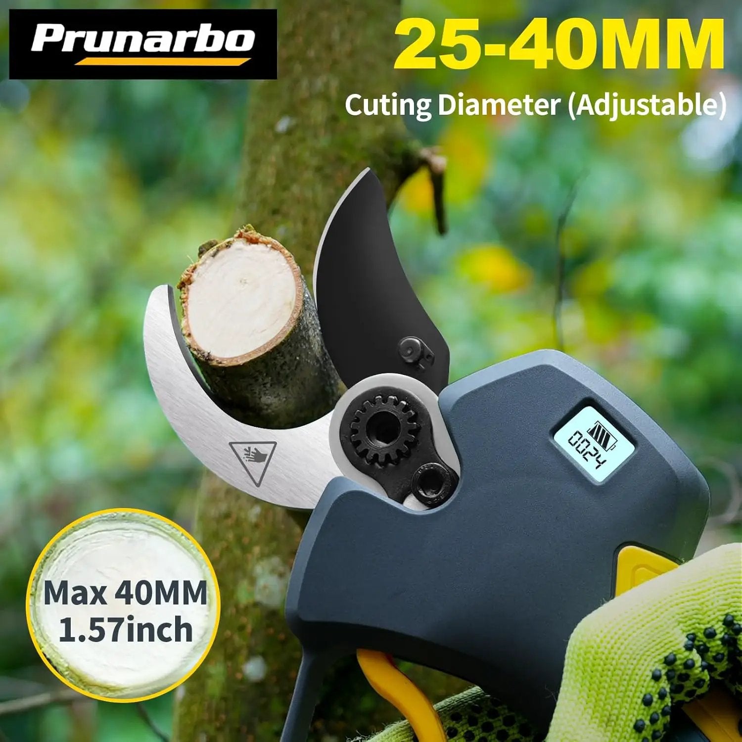 2-in-1 Brushless Pole Pruning Shear, 40mm Professional Cordless Pruners with Extension 1.6 Inches Compatible with Makita 18V Batteries Electric Tree Pruner 4000mAh Battery Secateurs by GreenHaven Gardens
