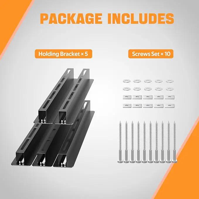 Ultrawall Overhead Garage Storage Rack, Heavy Duty Ceiling Storage Rack, 26 Inch Adjustable Ceiling Bin Storage System, 5 Sets for 4 Bins by GreenHaven Gardens
