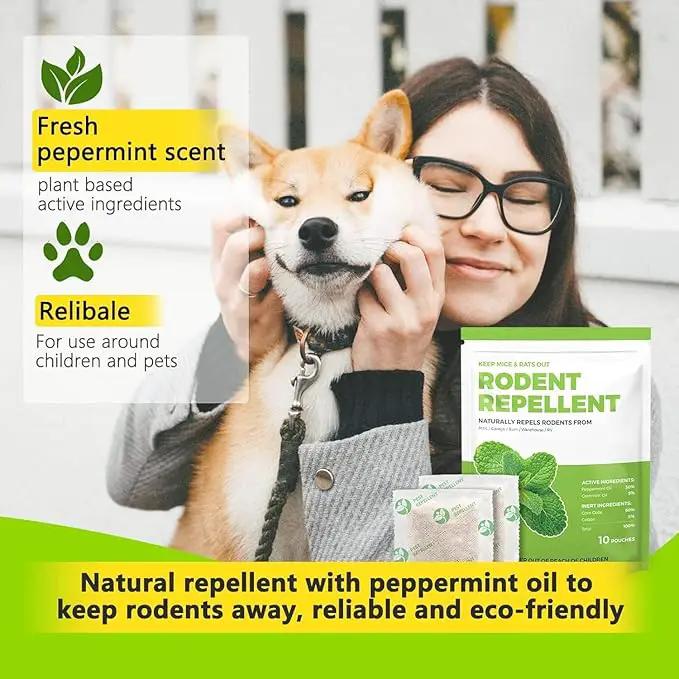 Mice Repellent Indoor, Peppermint Oil to Repel Mice and Rats, Extra-Strength Plant-Based Mice Repellent Rat Repellent for House Squirrel Repellent Rodent Deterrent for Indoor Use (Pack of 10) by GreenHaven Gardens