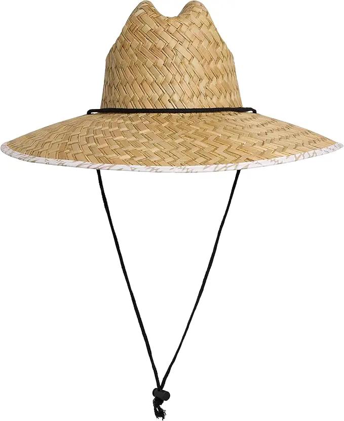 Quiksilver Men's Wide Brim Outdoor Lifeguard Straw Sun Hat by GreenHaven Gardens