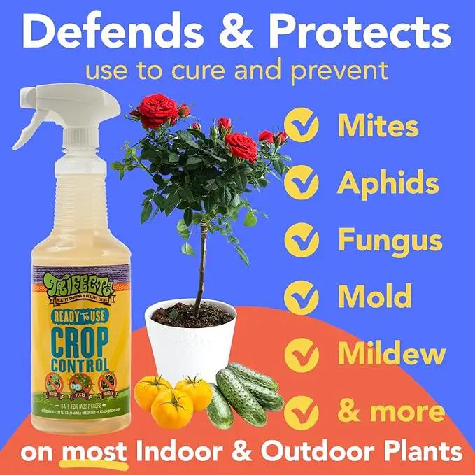 Trifecta Crop Control Insecticidal Soap for Plants | All Natural Fungicide for Plants | Spider Mite Killer Indoor Plants, Food Safe Pesticide, Herbicide, Spider Mites Spray for Plants (32oz - 2 Pack) by GreenHaven Gardens