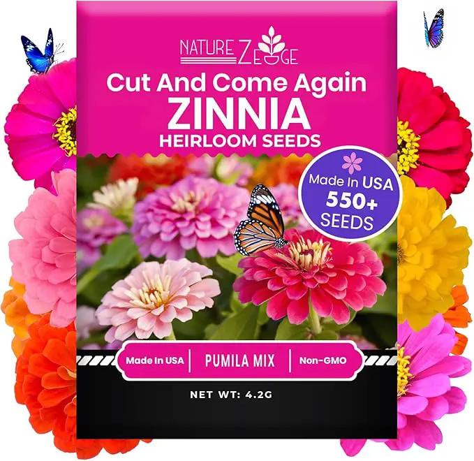 NatureZ Edge Zinnia Seeds for Planting Outdoors, Flower Seeds, Bulk Semillas De Flores para Sembrar, Pumila Mix 4.2 g by GreenHaven Gardens