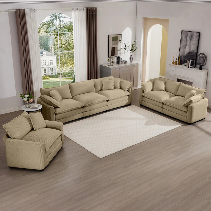 Elegant Oversized Sectional Sofa Set With Deep Seats And Flexible Layout by Unique Piece Furniture