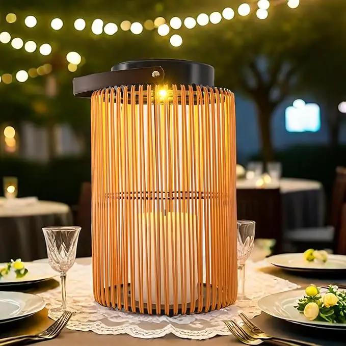 Solar Lanterns for Outdoor Waterproof, ZBLUXBZ Outdoor Table Lamp for Outside Hanging Solar Lights, LED Garden Cordless Lights Perfect for Patio and Pathway Lighting (11-inch Height, Yellow) by GreenHaven Gardens