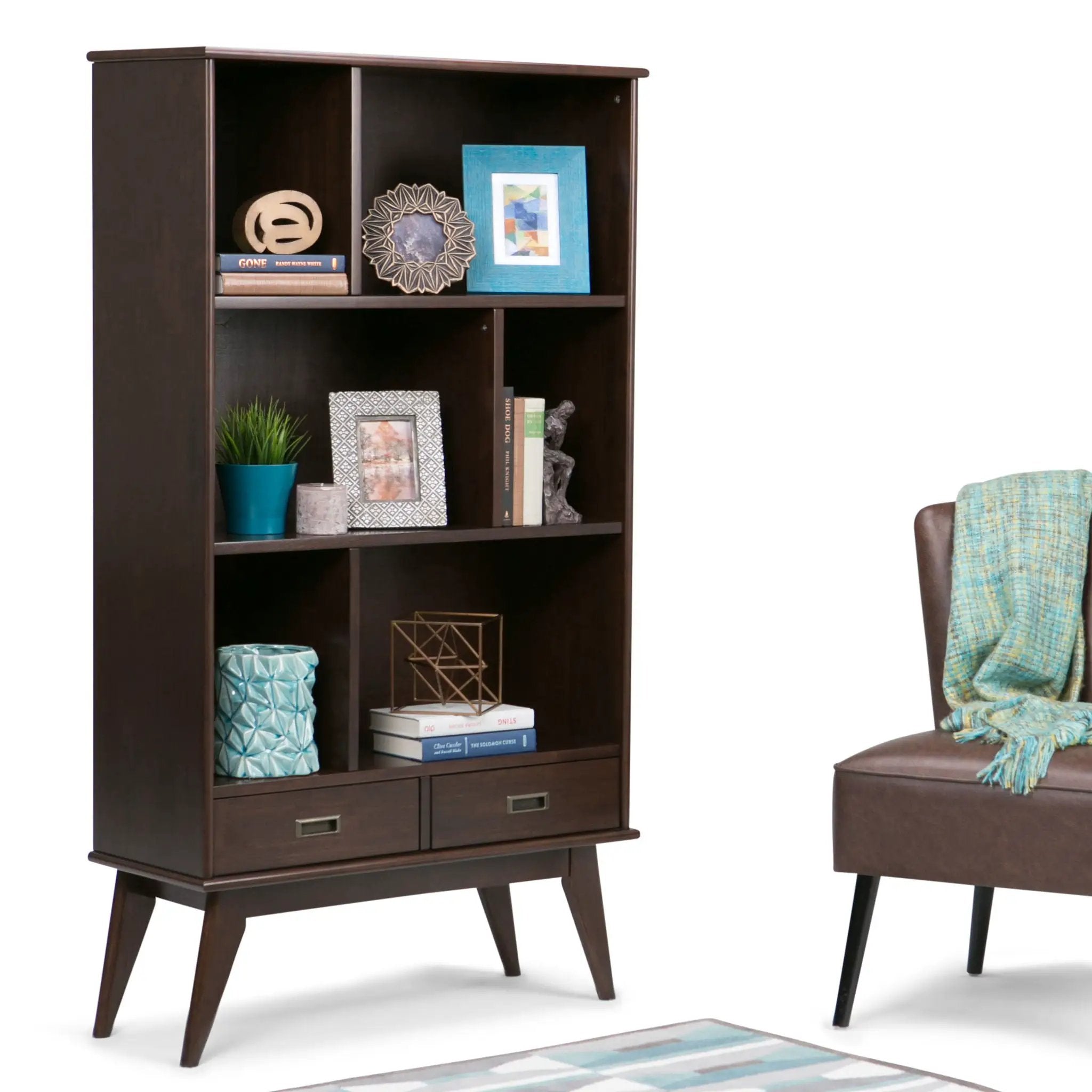 Draper - Mid Century Wide Bookcase And Storage Unit by Unique Piece Furniture