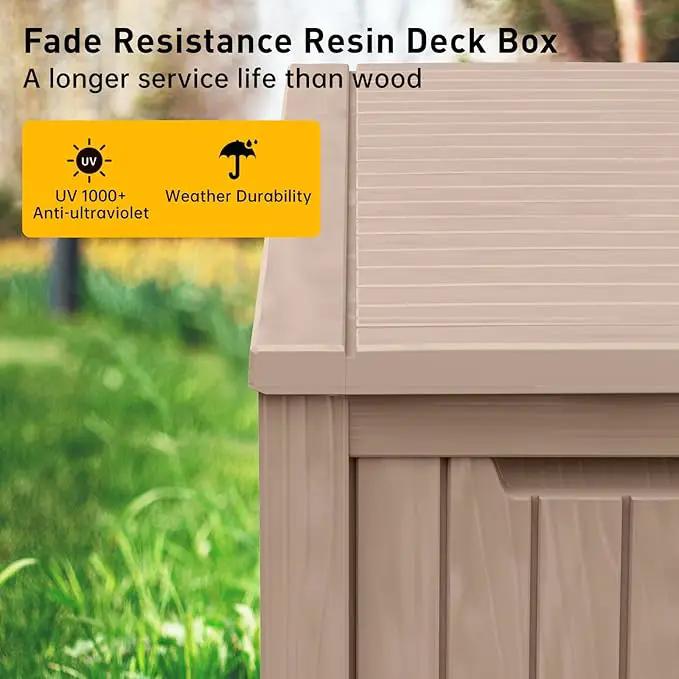 DRATO 180 Gallon Deck Box, Waterproof Resin Large Outdoor Storgae Box for Patio Furniture, Patio Cushions, Gardening Tools, Pool and Sports Supplies, Lockable by GreenHaven Gardens