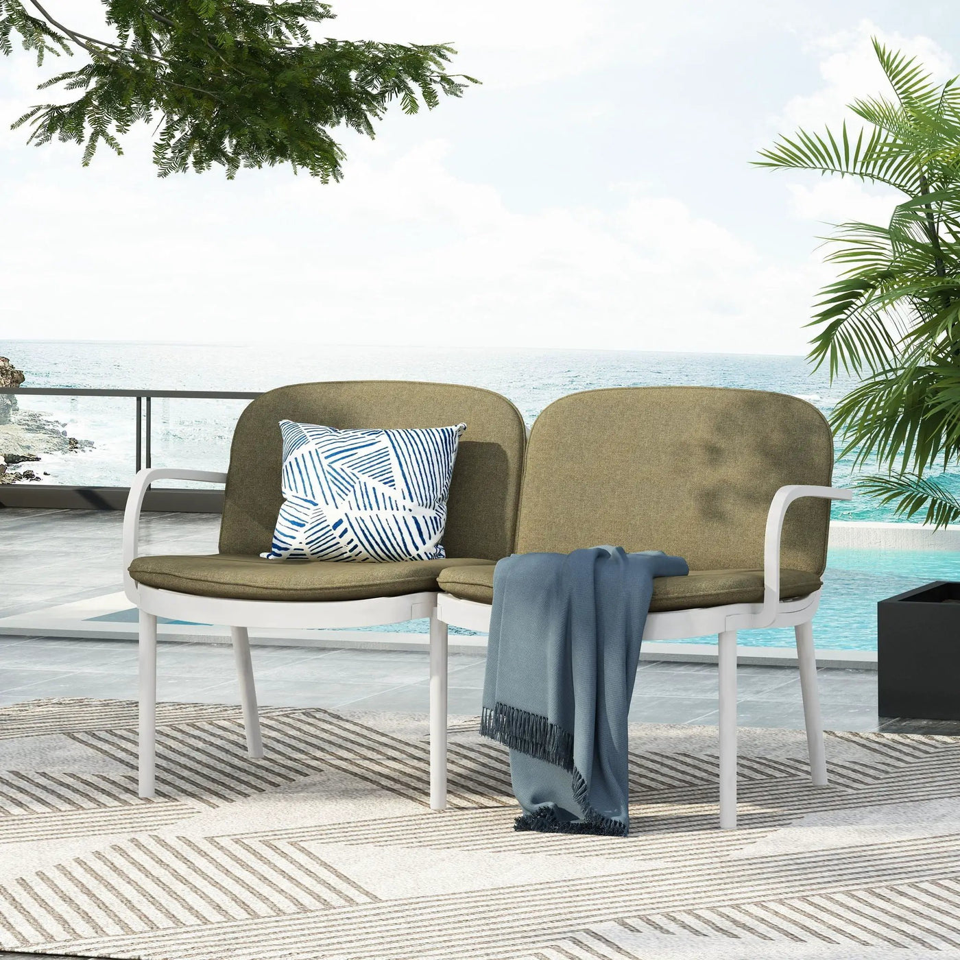 Luna Outdoor Patio Loveseat by HouseOfZazla
