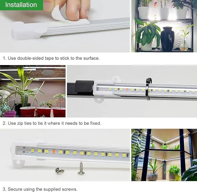 Wiaxulay LED Plant Grow Light Strips, 6000K White Grow Lights for Indoor Plants Full Spectrum, 3 Bars/16 in Grow Lamp with 6/12/16 Hrs Timer, 5 Brightness for Green House, Hydroponics, Seed Starting by GreenHaven Gardens