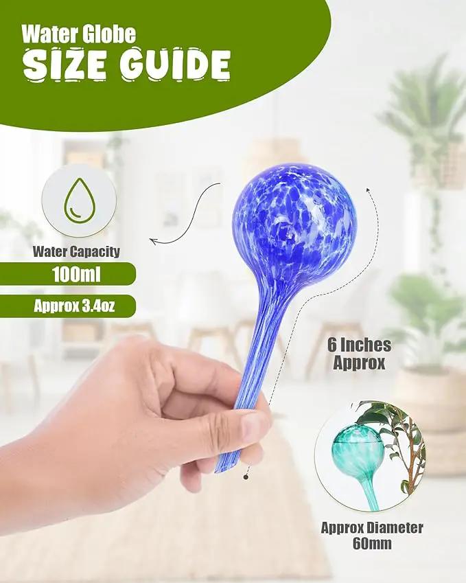 Iridescent Self Watering Globes, Glass Rainbow Plant Watering Globes, Self Watering Planter Insert, Automatic Plant Waterer Indoor (Small-6 Pcs Multi-Color, Small) by GreenHaven Gardens