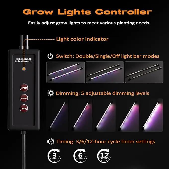 60-Cell Self-Watering Seed Starter Tray with Grow Light, Seed Starter Kit with 4.07” Humidity Dome, Indoor Seedling Starter Tray, Seed Starting Tray for Plant Germination, Seeds Growing by GreenHaven Gardens