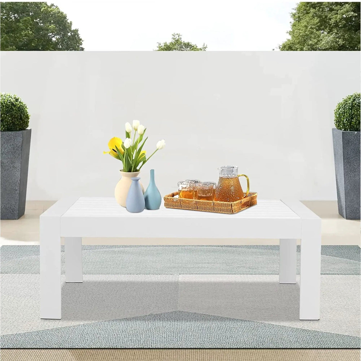 Modern Rectangle Outdoor Coffee Table by HouseOfZazla