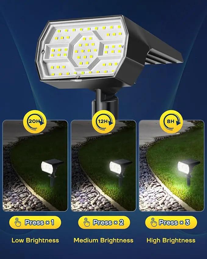 Kaxiida Solar Lights Outdoor Waterproof IP68, 3 Lighting Models Solar Powered Spot Lights Outdoor, 56LED Dusk to Dawn for Yard Patio Garden Pathway Landscape Lighting by GreenHaven Gardens